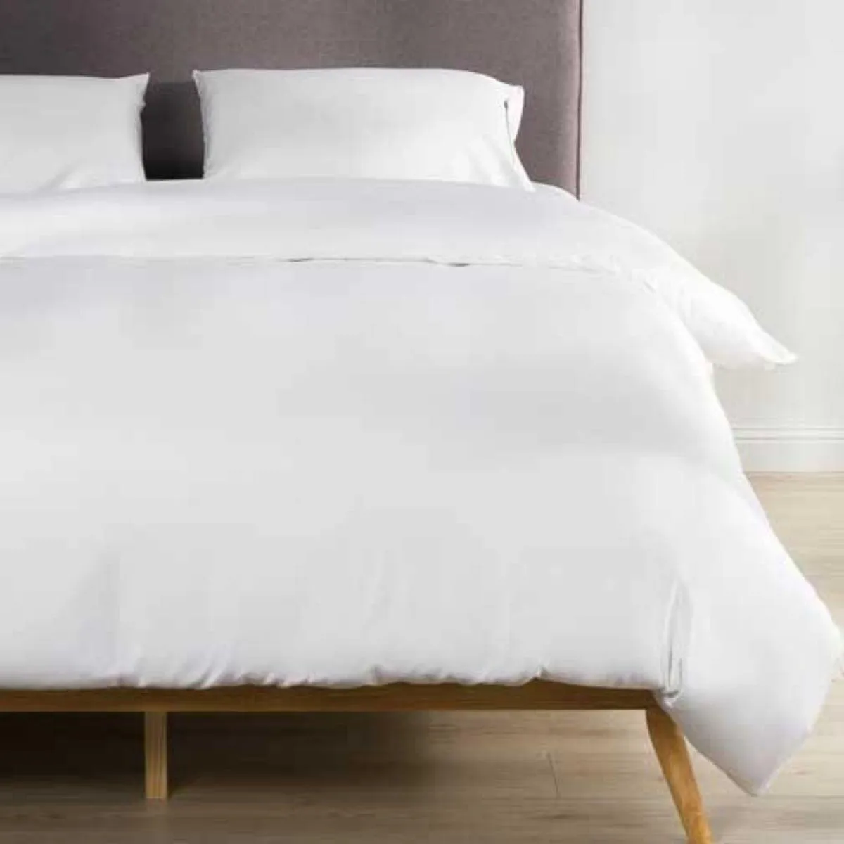 100% Organic Bamboo Duvet Cover Set A White - KING