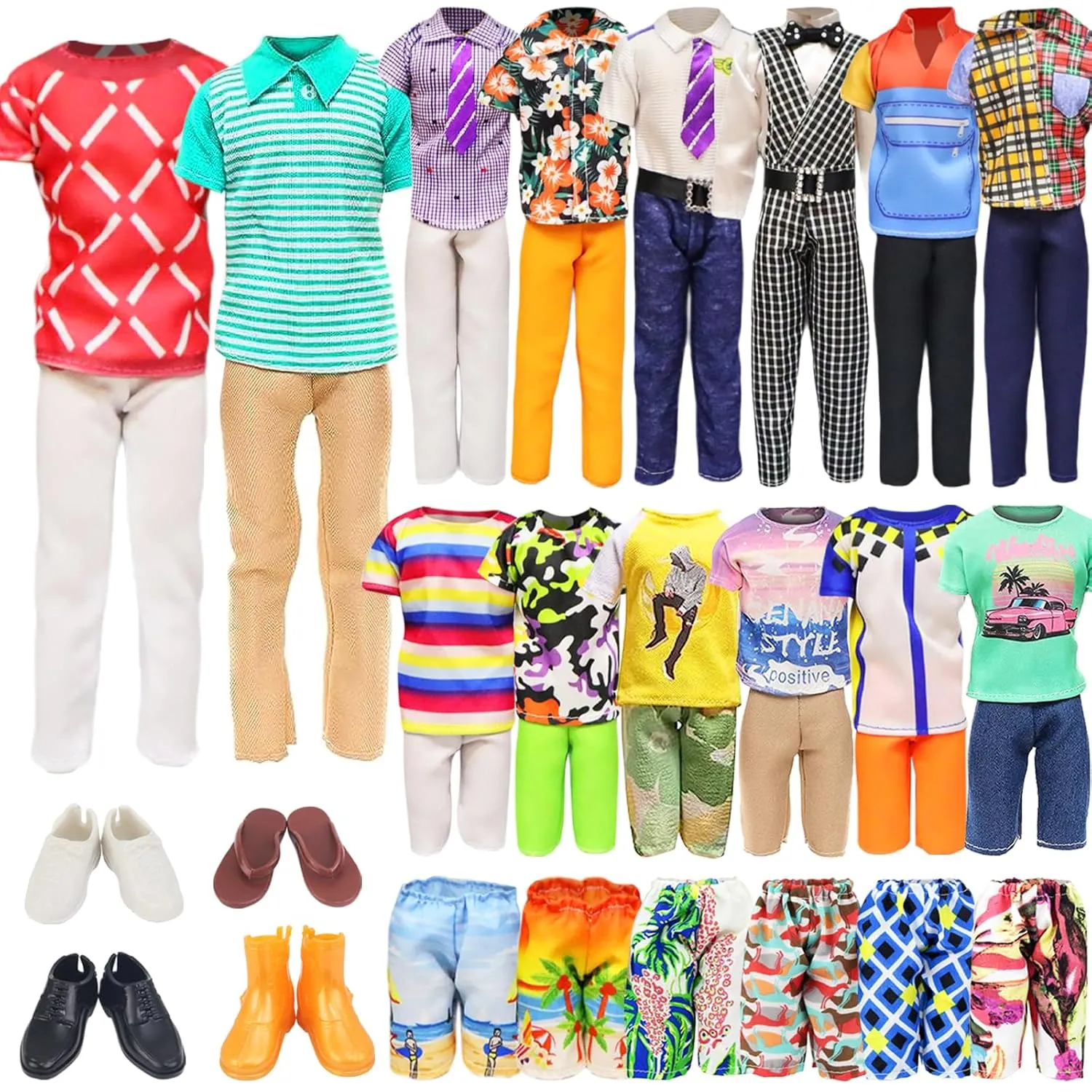 11 Items 11.5 Inch Boy Doll Clothes And Shoes 5 Sets Fashion Casual Wear Cl