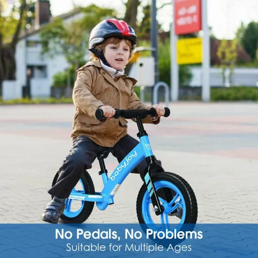12" Kids No-Pedal Balance Bike with Adjustable Seat-Blue