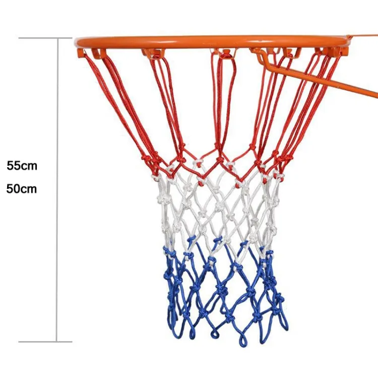 2 Pairs Outdoor Round Rope Basketball Net, Colour: 5.0mm Bold Polypropylene(White Red Blue)