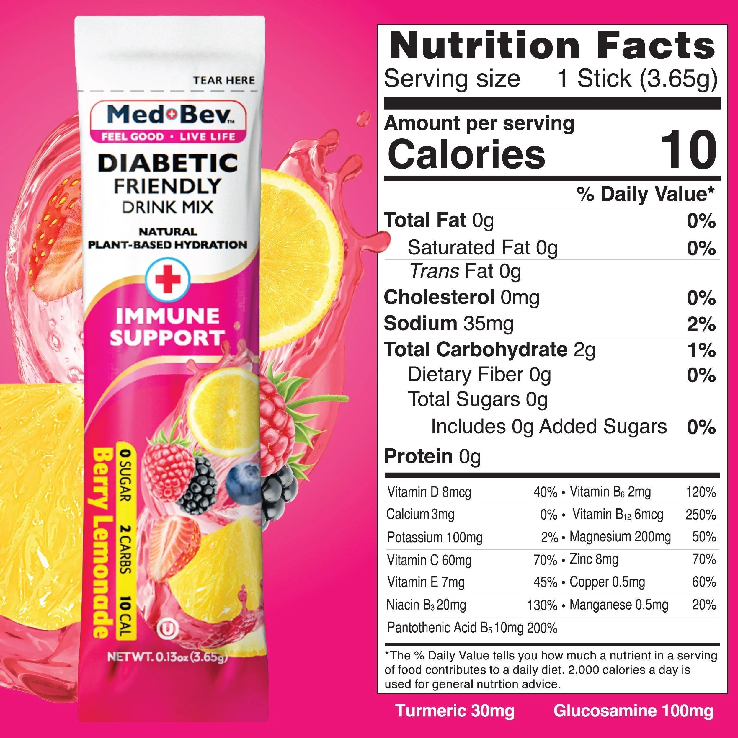 3-Pack Berry Lemonade – Sugar-Free, Low-Carb Drink Mix – Buy 2, Get 1 Free