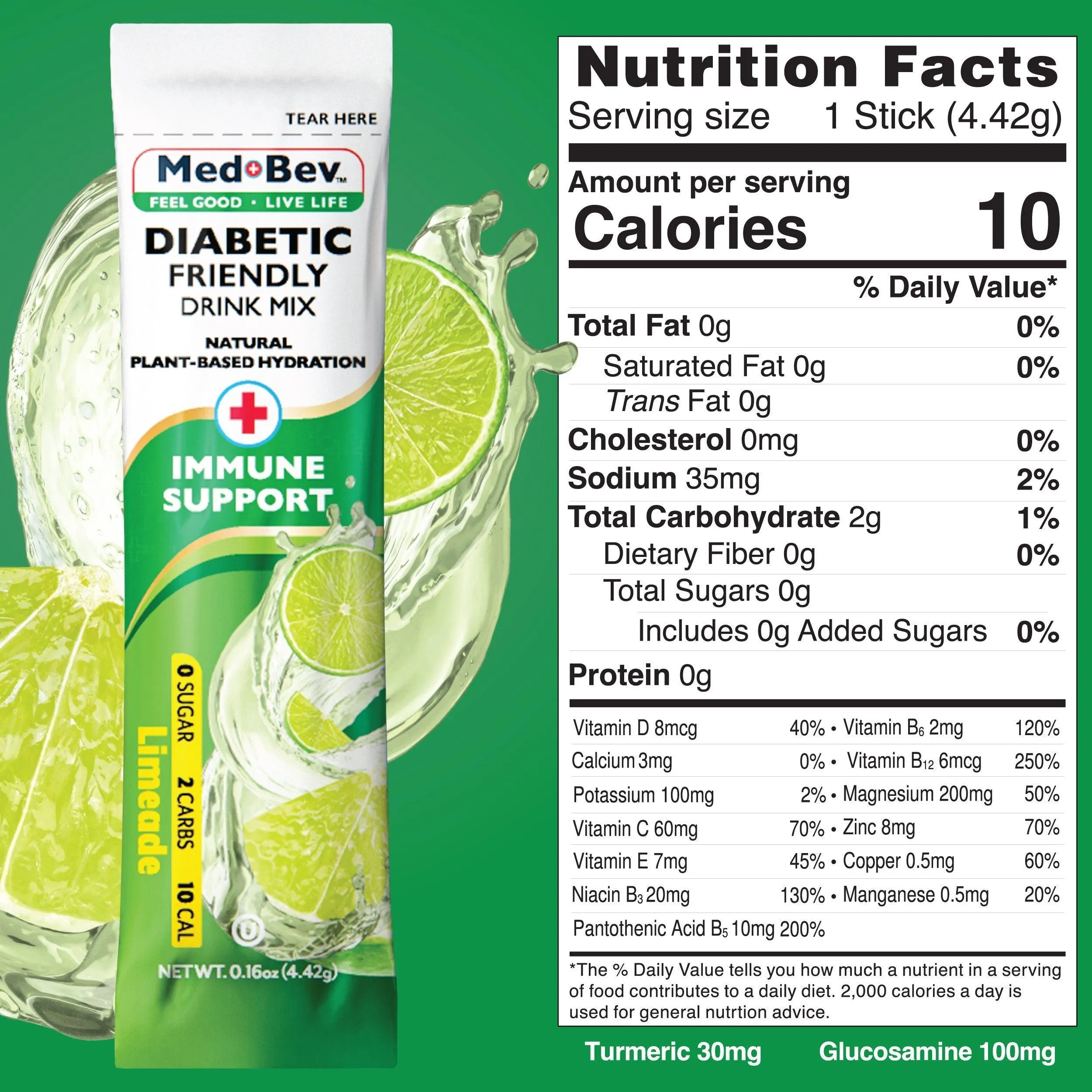 3-Pack Limeade – Sugar-Free, Low-Carb Drink Mix – Buy 2, Get 1 Free