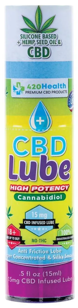 420 Health CBD Lube - 0.5 oz Super Concentrated Silicone Lubricant with Cannabidiol and Hemp Seed Oil