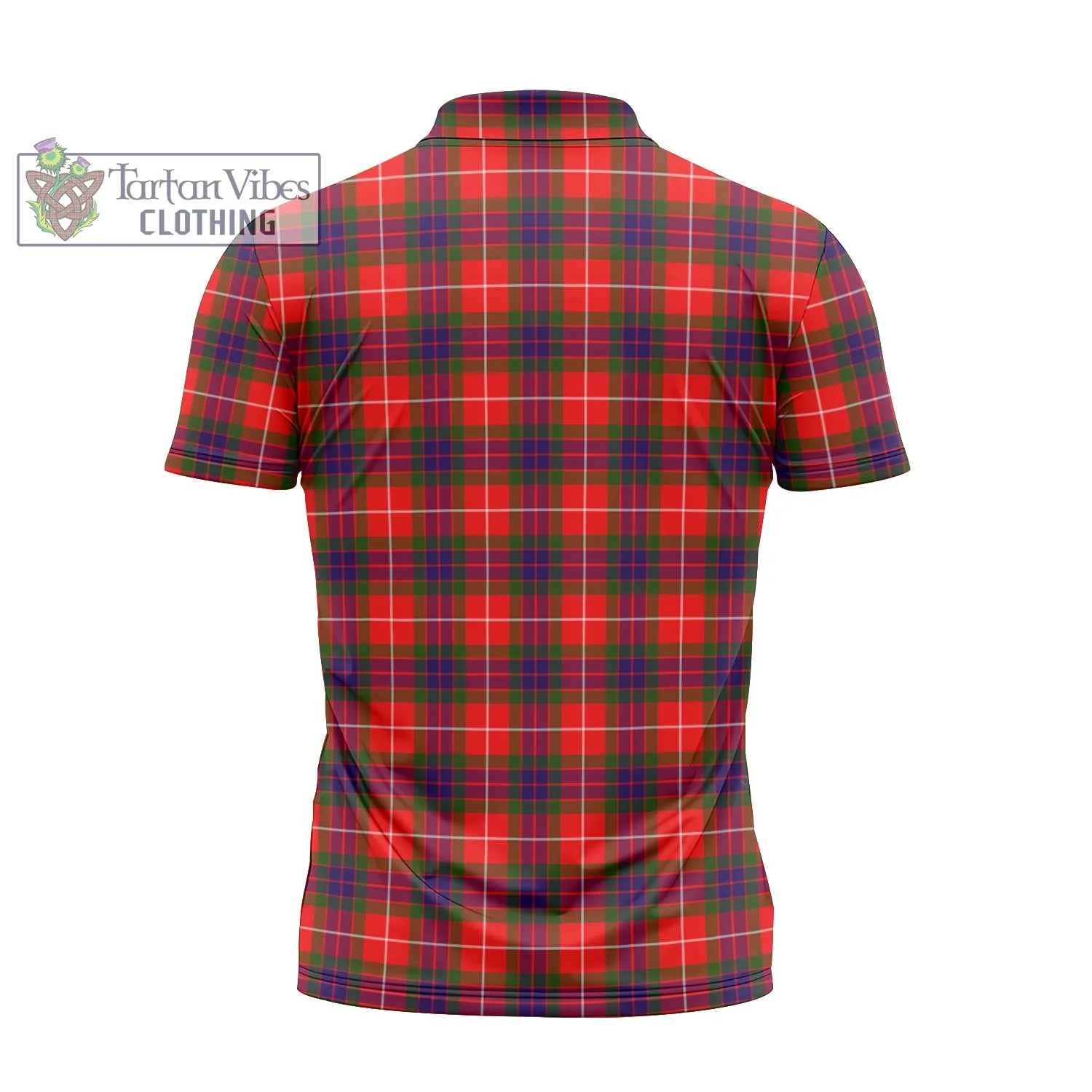 Abernethy Tartan Zipper Polo Shirt with Family Crest