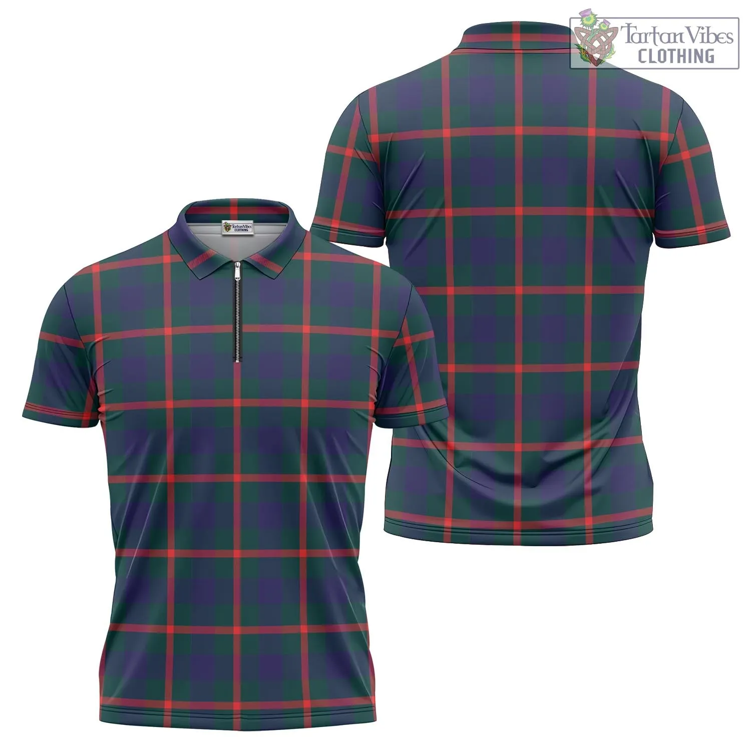 Agnew Tartan Zipper Polo Shirt