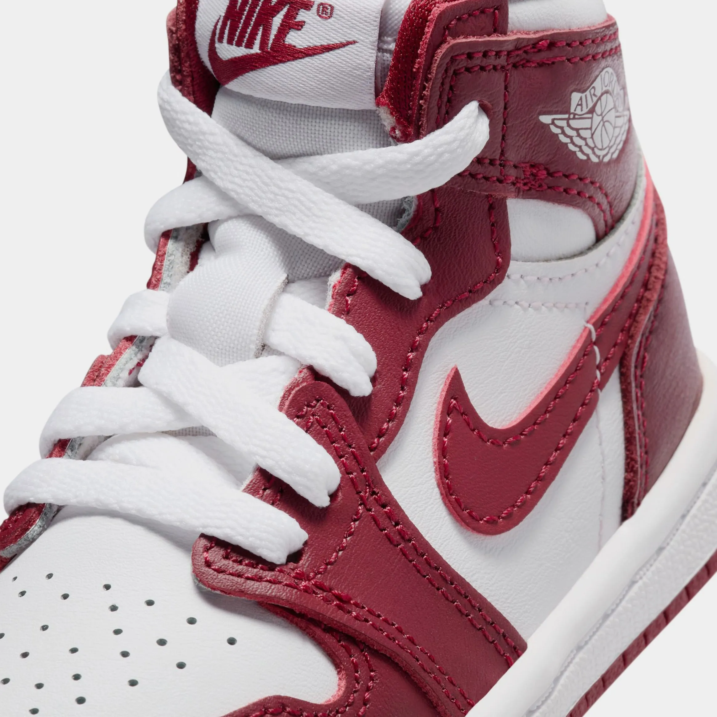 Air Jordan 1 Retro High OG Artisanal Red Infant Toddler Lifestyle Shoes (White/Team Red)