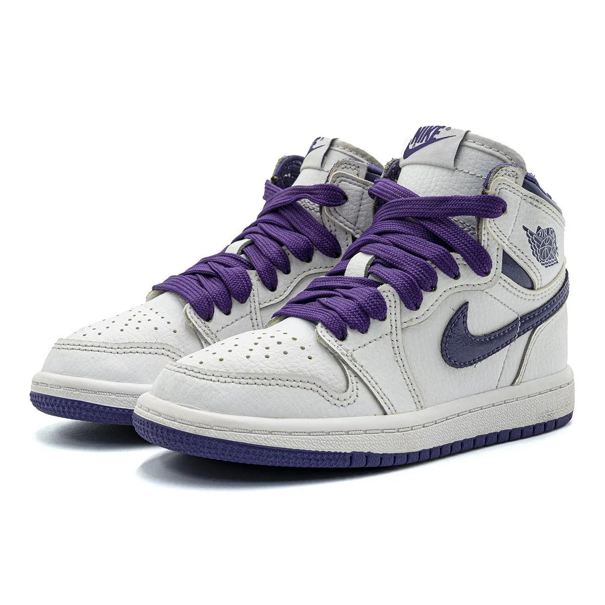 Air Jordan 1 Retro Sneakers Leather White Colour For Kids