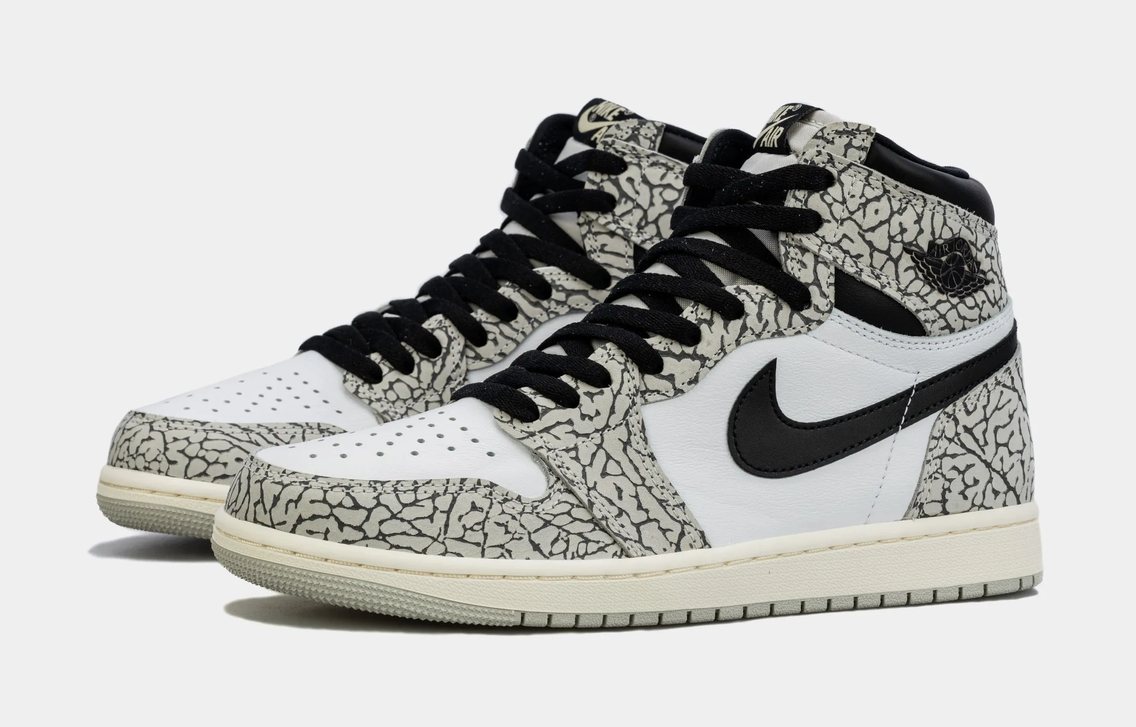 Air Jordan 1 Retro White Cement Mens Lifestyle Shoes (Grey/White) Free Shipping