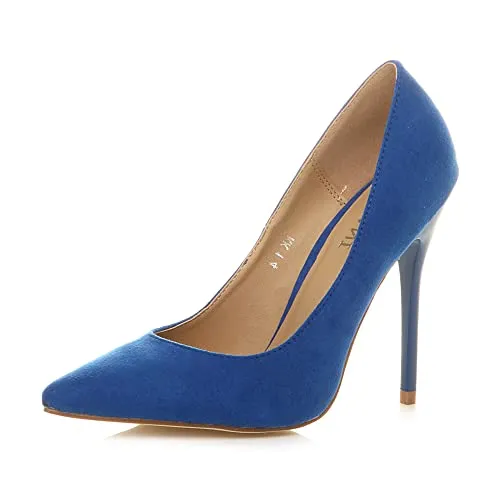 Ajvani high Heel Stiletto Smart Work Evening Pointed Court Shoes Size