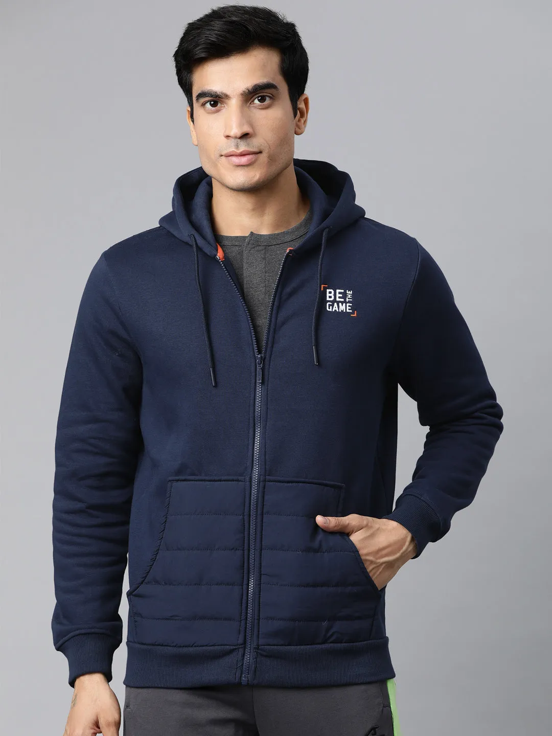 ALCIS Men Solid Blue Hoodie