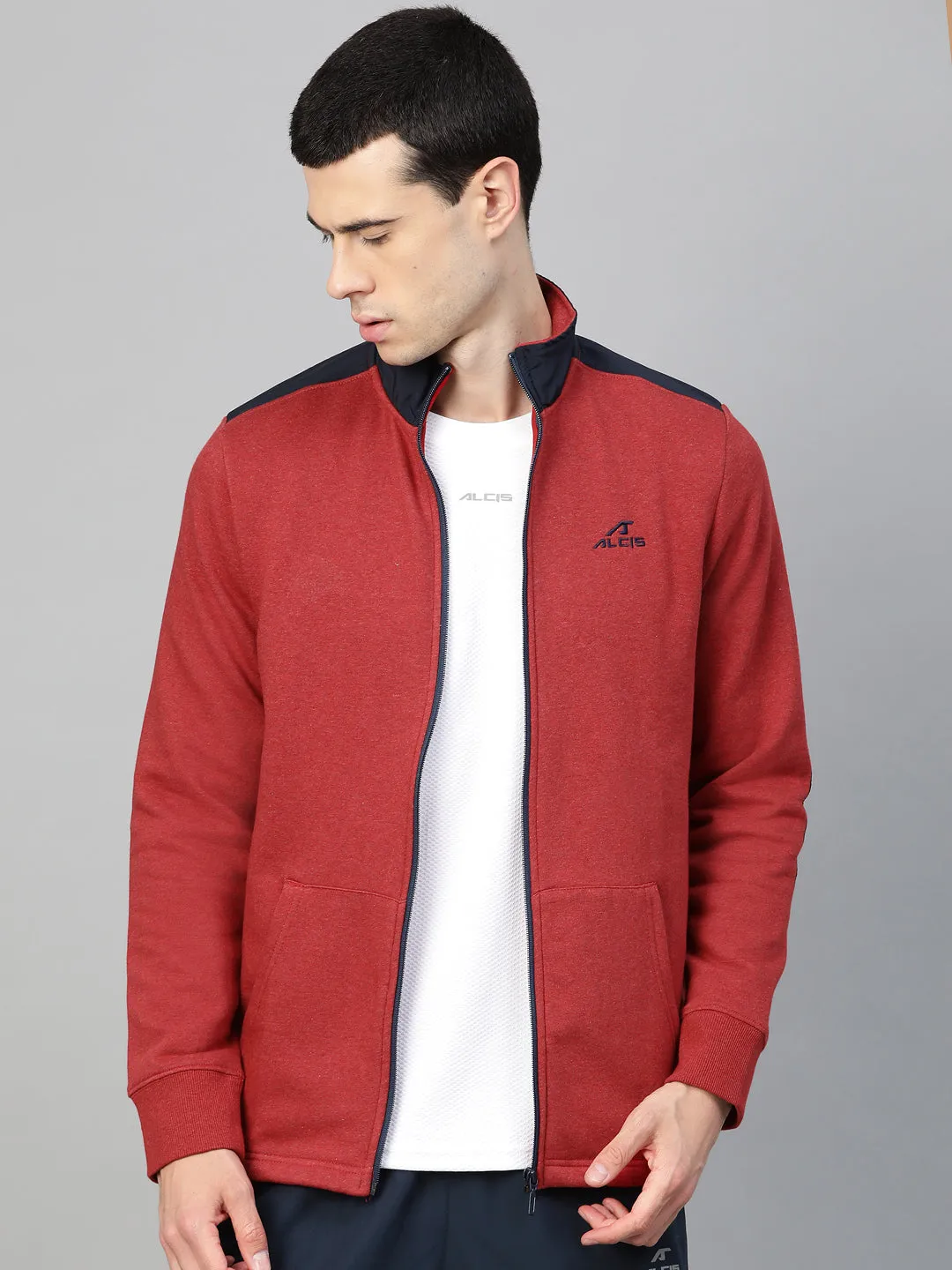 ALCIS Men Solid Maroon Jacket