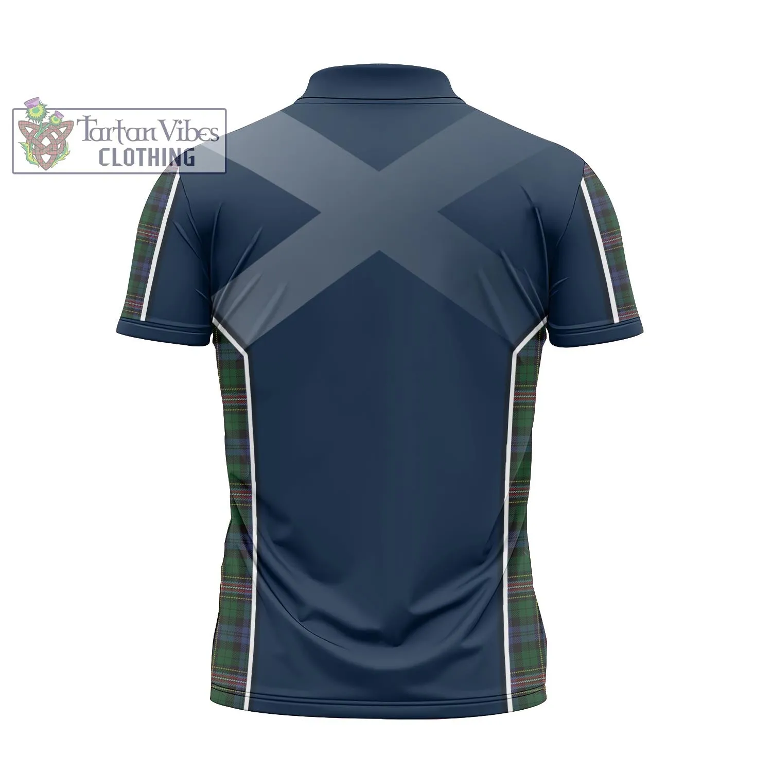 Allison Tartan Zipper Polo Shirt with Family Crest and Scottish Thistle Vibes Sport Style