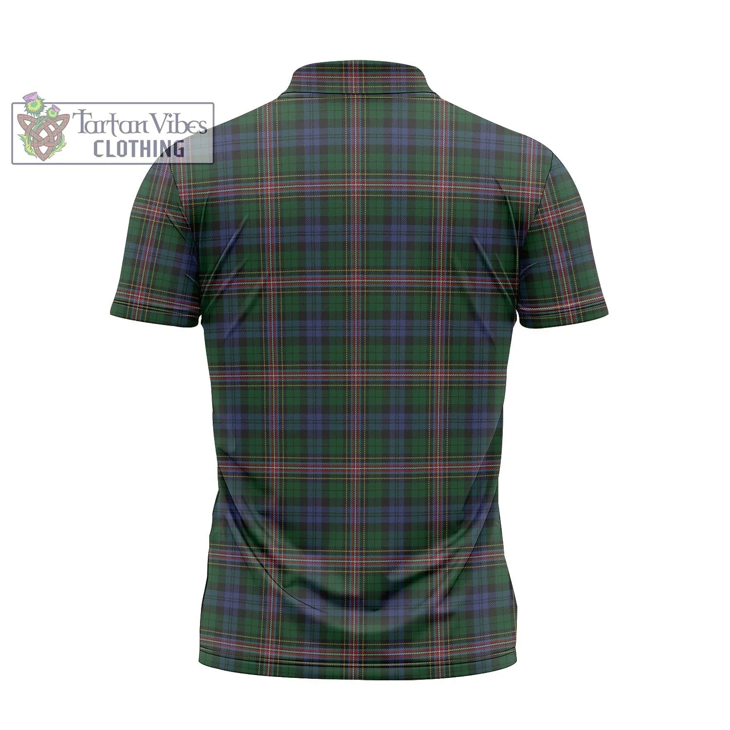 Allison Tartan Zipper Polo Shirt with Family Crest