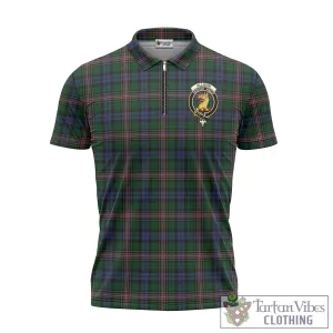 Allison Tartan Zipper Polo Shirt with Family Crest