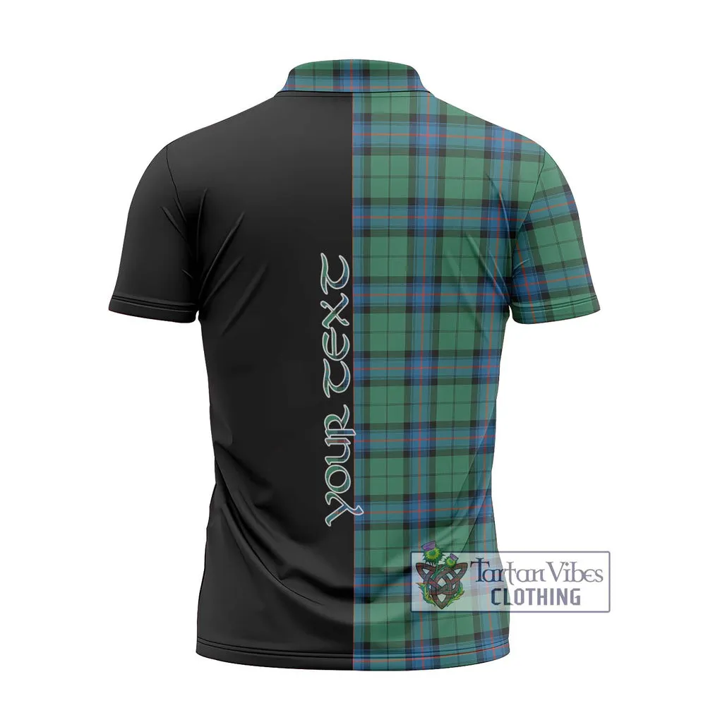 Armstrong Ancient Tartan Zipper Polo Shirt with Family Crest and Half Of Me Style