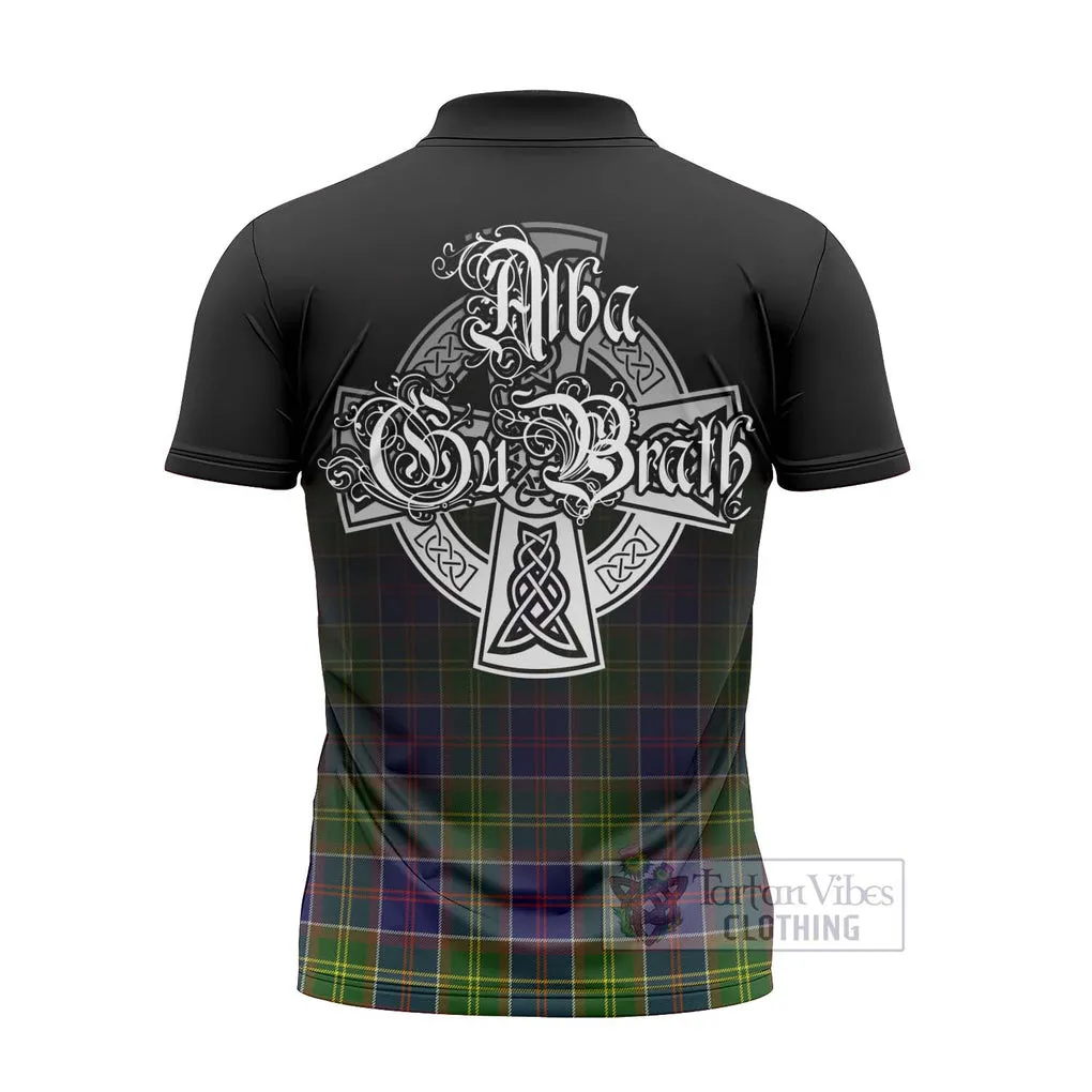 Arnott Tartan Zipper Polo Shirt Featuring Alba Gu Brath Family Crest Celtic Inspired