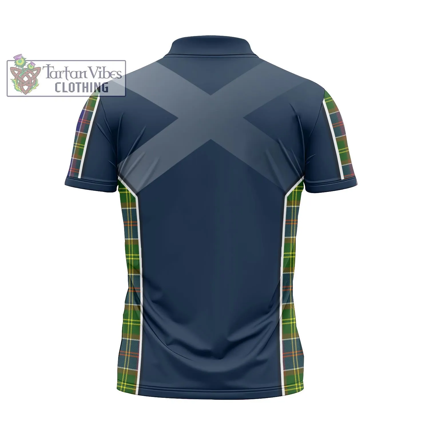 Arnott Tartan Zipper Polo Shirt with Family Crest and Scottish Thistle Vibes Sport Style