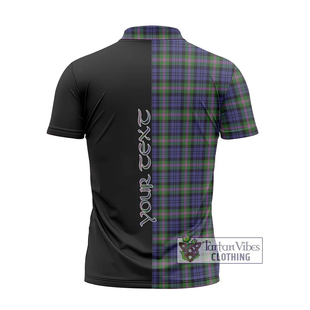 Baird Modern Tartan Zipper Polo Shirt with Family Crest and Half Of Me Style