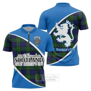 Bannatyne Family Crest Tartan Zipper Polo Shirt Celebrate Saint Andrew's Day in Style