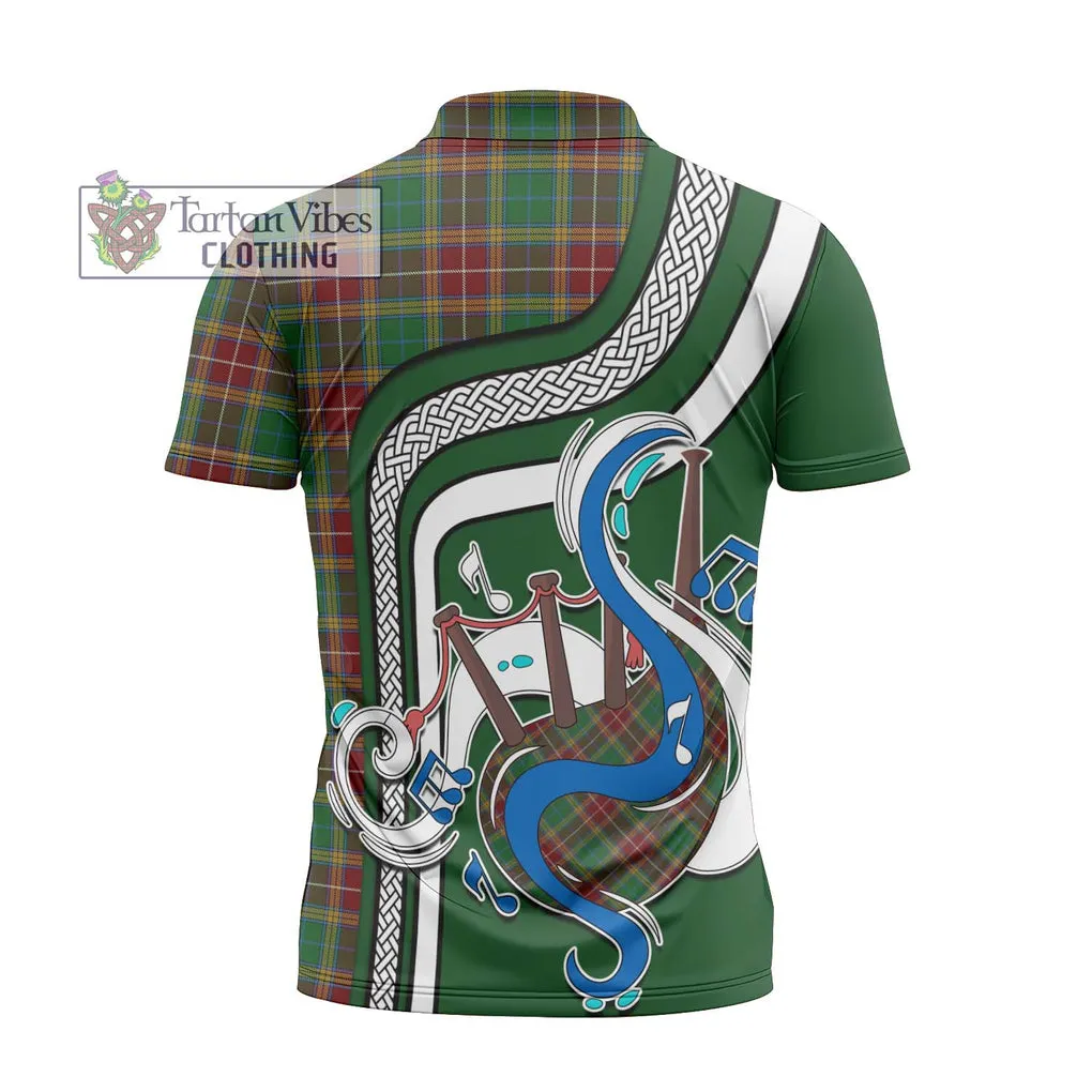 Baxter Tartan Zipper Polo Shirt with Epic Bagpipe Style