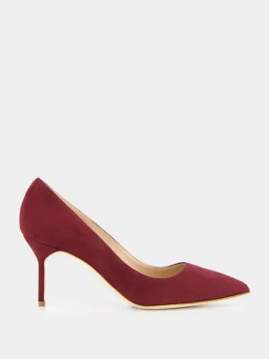 BB 70 Red Suede Pointed Toe Pumps