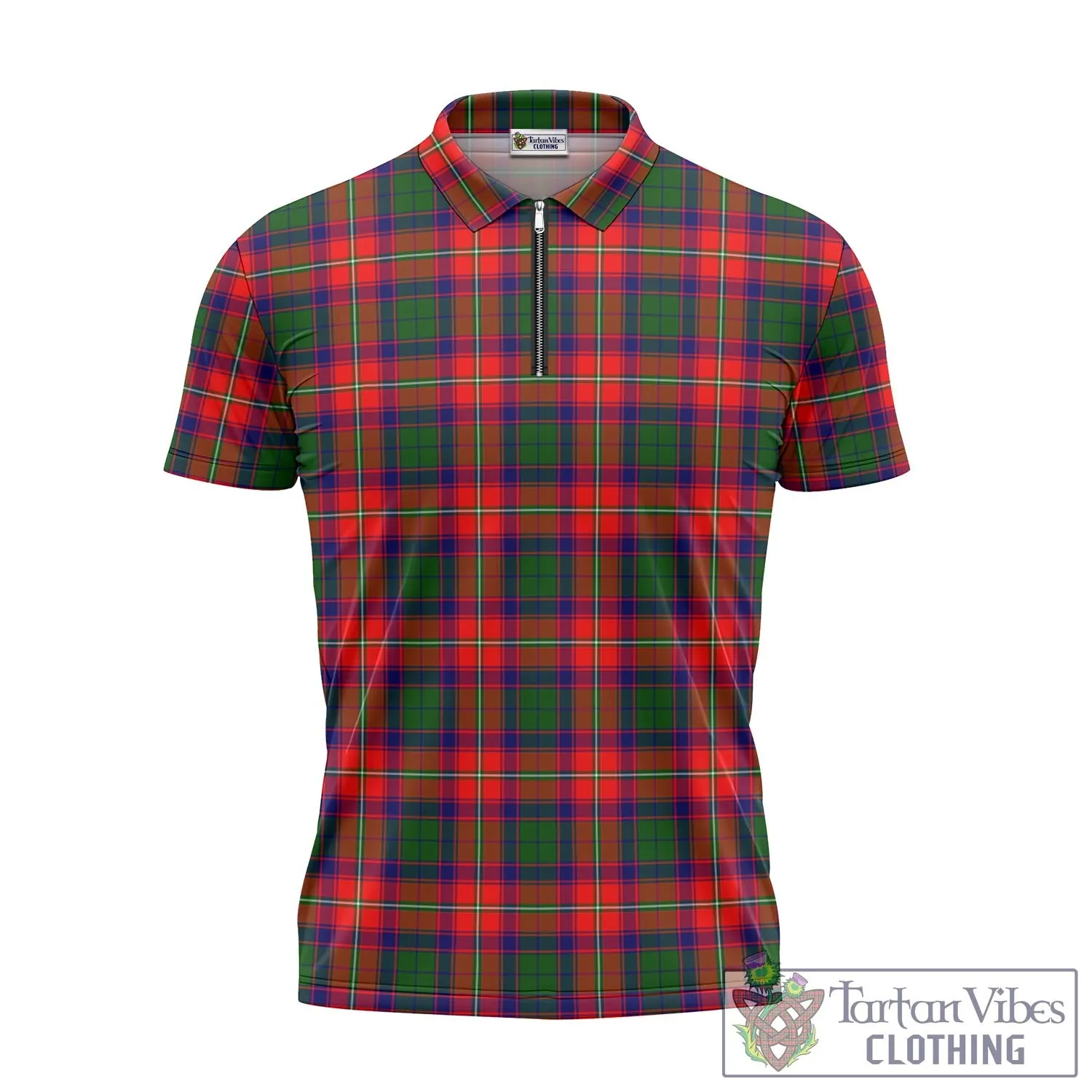 Belshes Tartan Zipper Polo Shirt