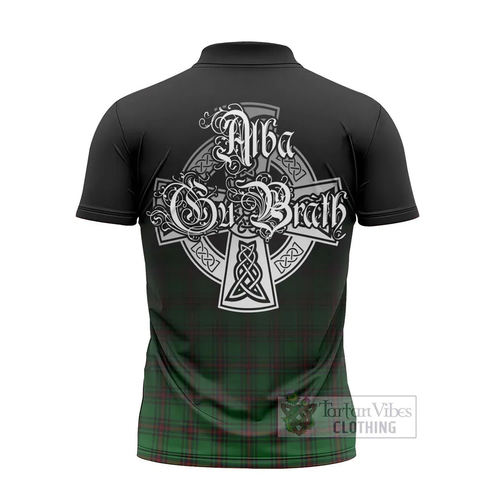 Beveridge Tartan Zipper Polo Shirt Featuring Alba Gu Brath Family Crest Celtic Inspired