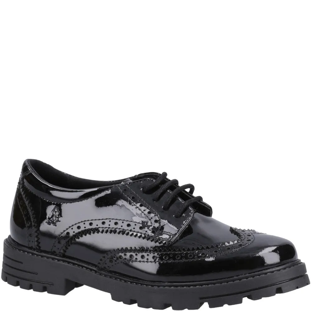 Black Maxine XL Patent Senior School Shoes