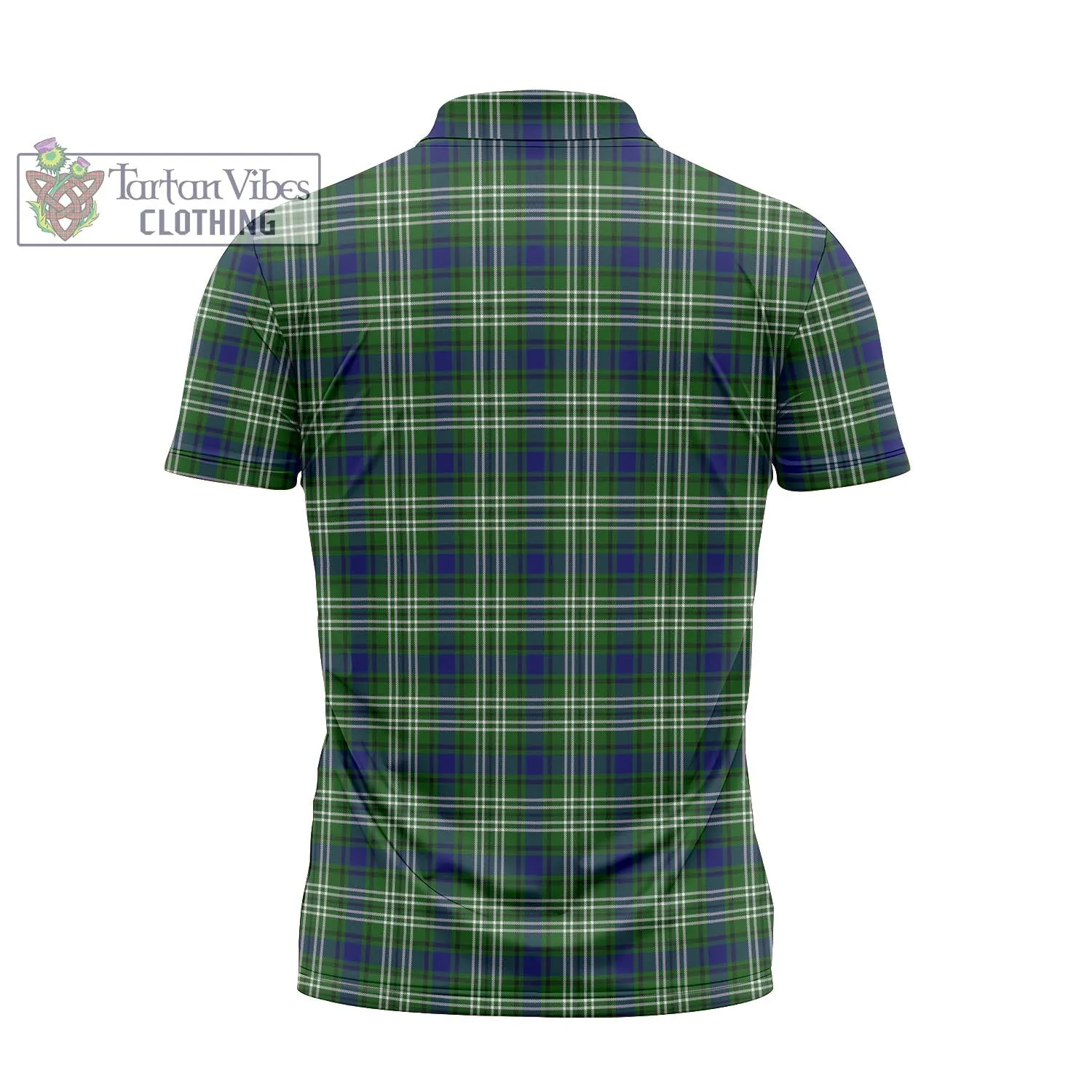 Blackadder Tartan Zipper Polo Shirt with Family Crest