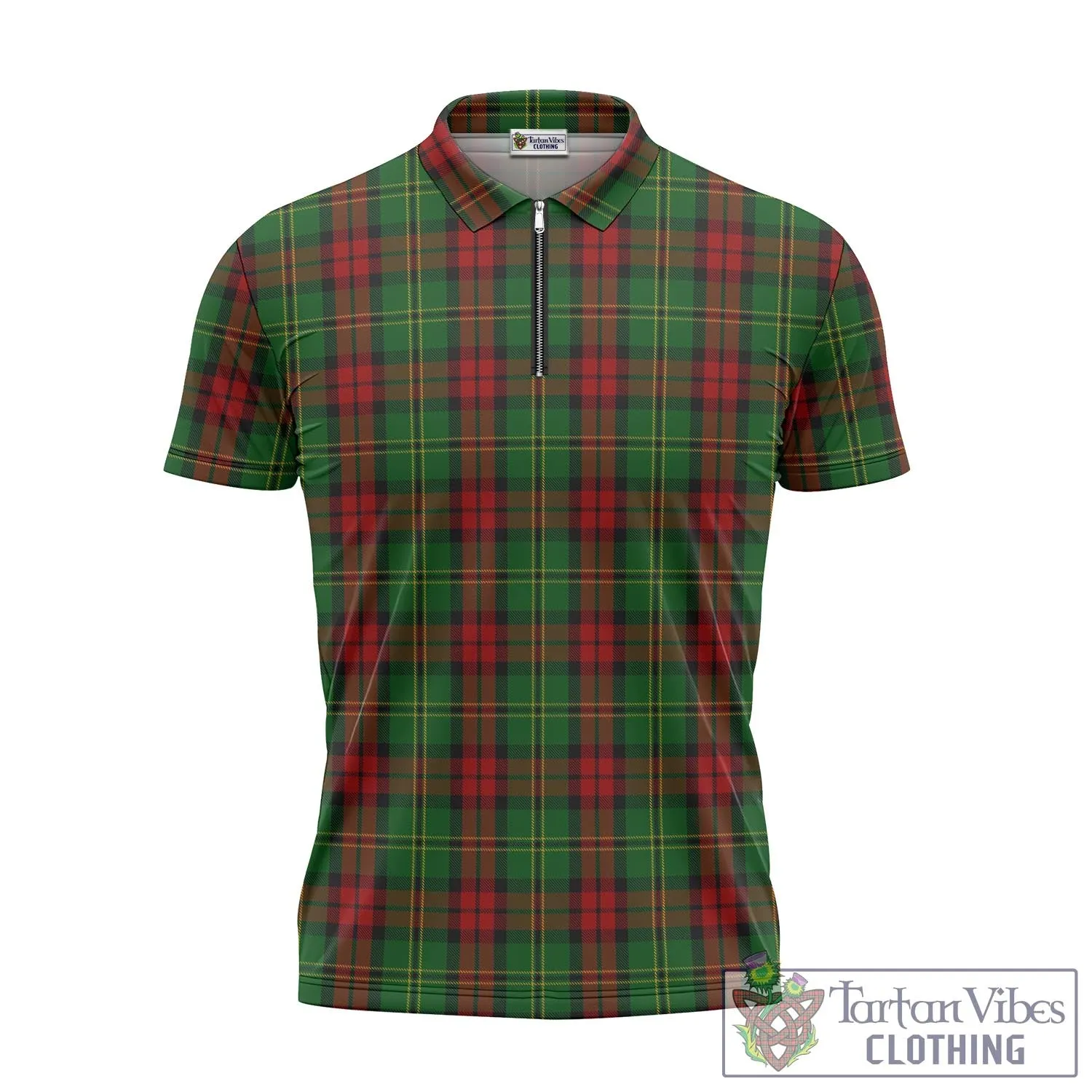 Blackstock Hunting Tartan Zipper Polo Shirt