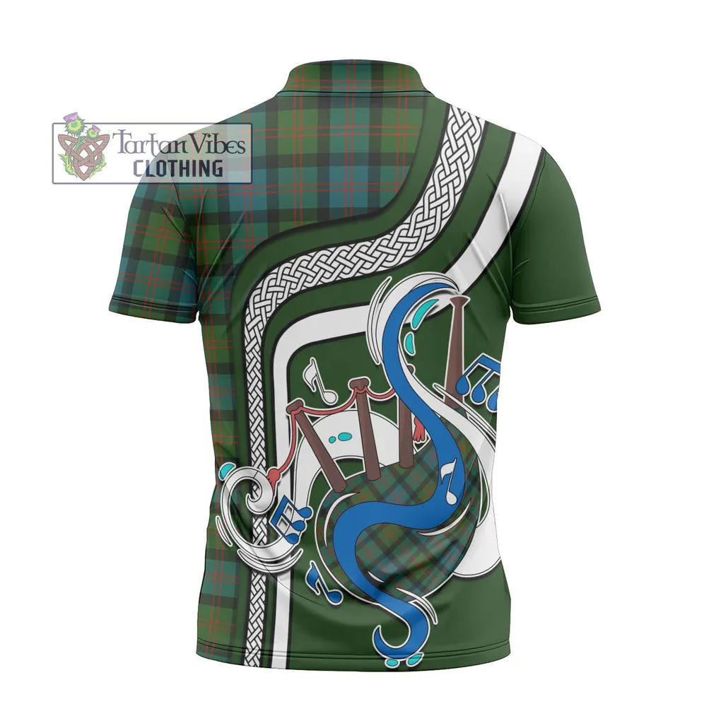 Blair Ancient Tartan Zipper Polo Shirt with Epic Bagpipe Style