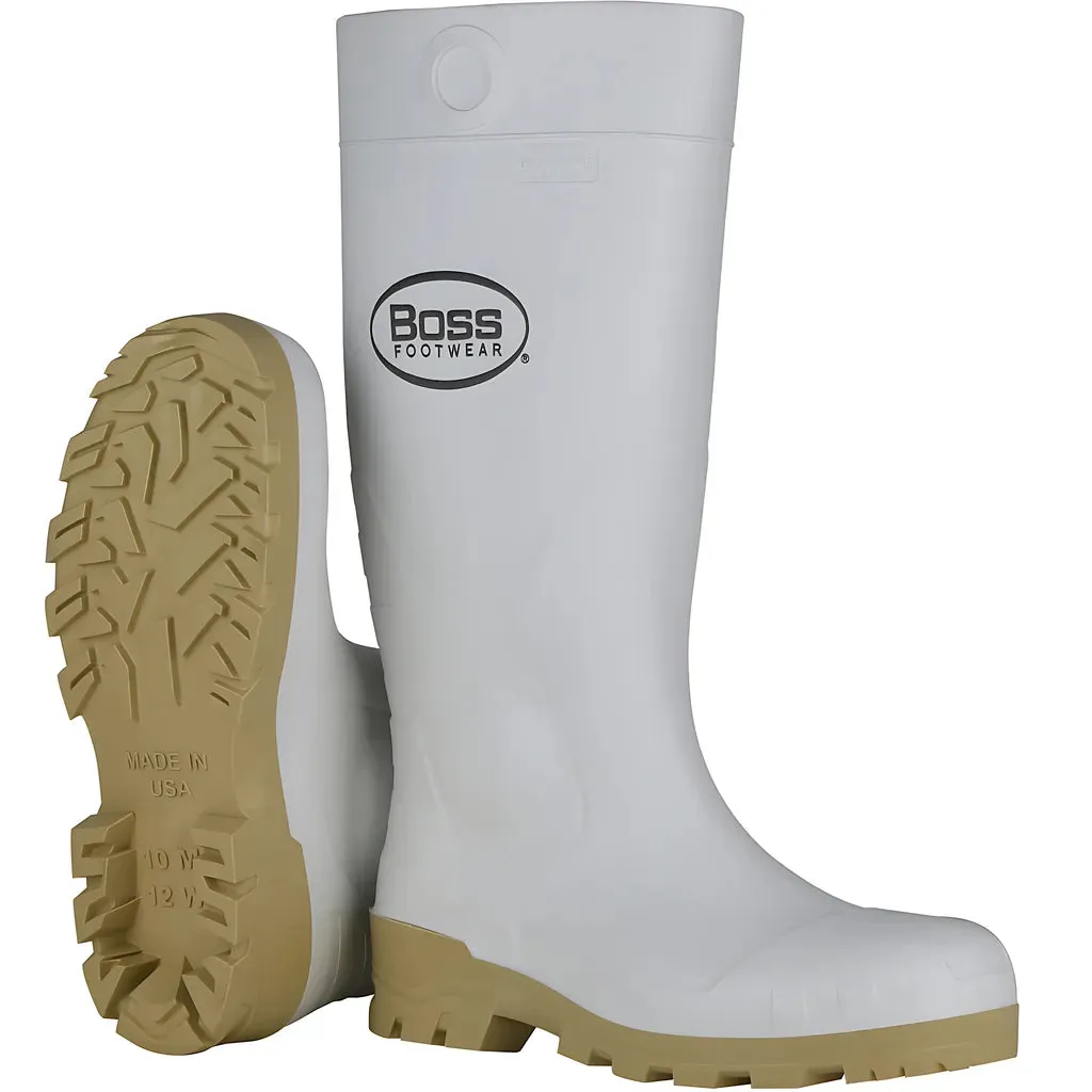 Boss 382-910/6 16" White PVC Steel Toe Boot