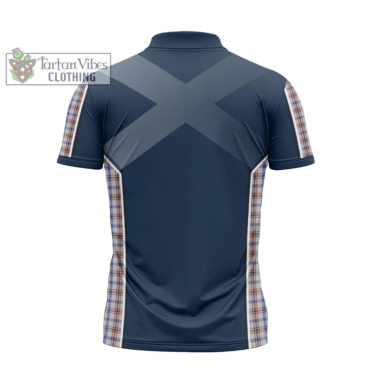 Boswell Tartan Zipper Polo Shirt with Family Crest and Scottish Thistle Vibes Sport Style