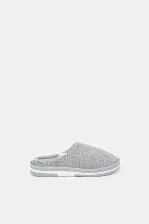 Boys Grey Mule Slippers