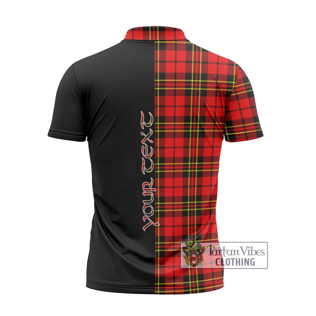 Brodie Modern Tartan Zipper Polo Shirt with Family Crest and Half Of Me Style