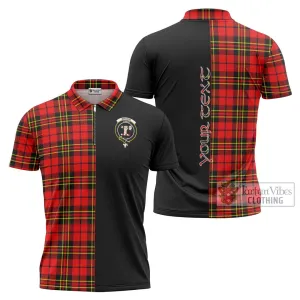 Brodie Modern Tartan Zipper Polo Shirt with Family Crest and Half Of Me Style