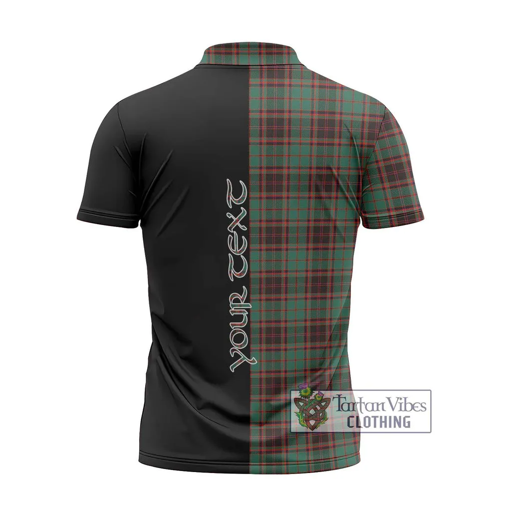 Buchan Ancient Tartan Zipper Polo Shirt with Family Crest and Half Of Me Style