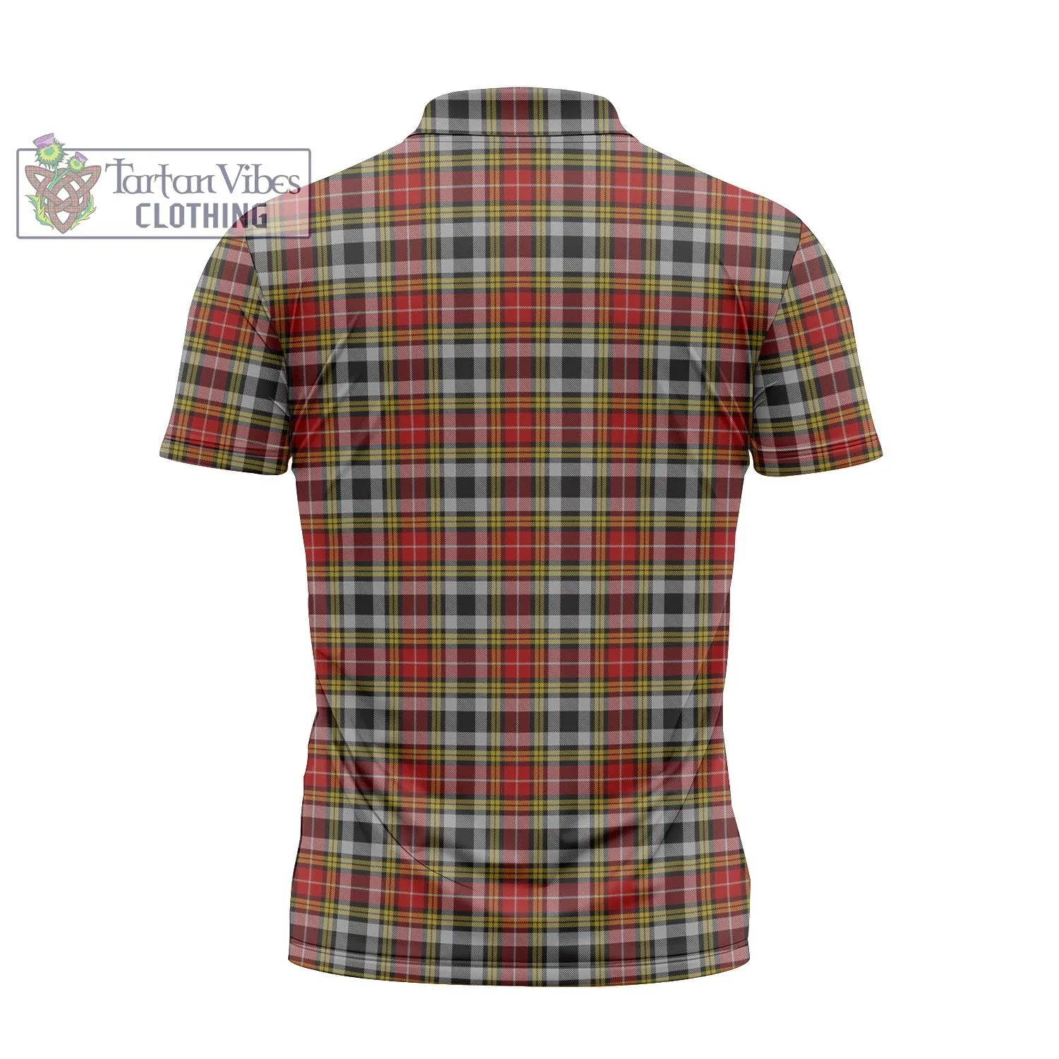 Buchanan Old Dress Tartan Zipper Polo Shirt with Family Crest