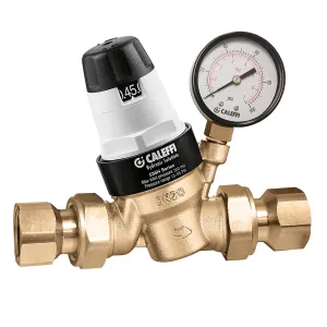 Caleffi 535361HA PresCal™ Pressure Reducing Valve, with Gauge (low lead, pre-adjustable), 1" FNPT