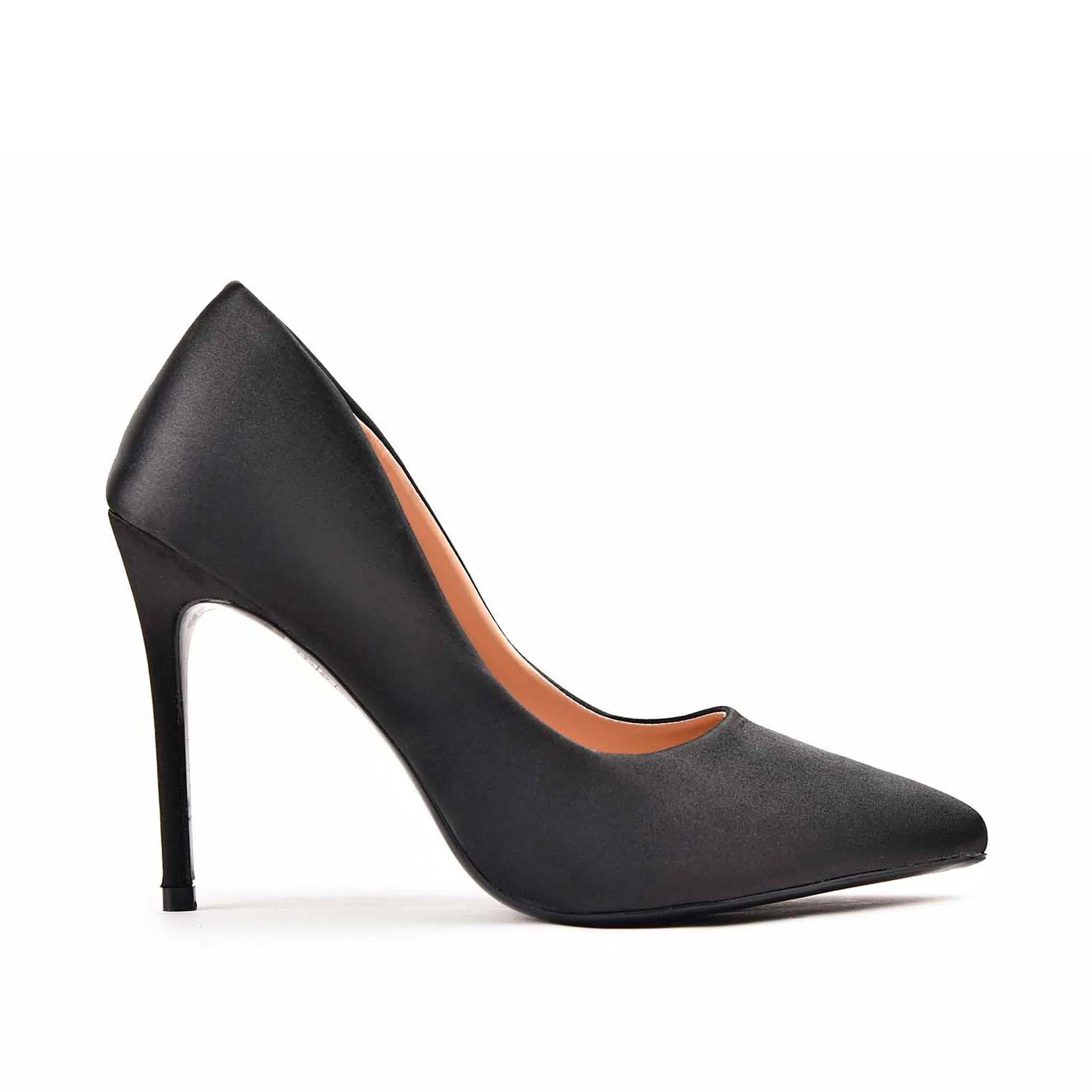 Classic Black Satin High Heel Pumps | 471M-C