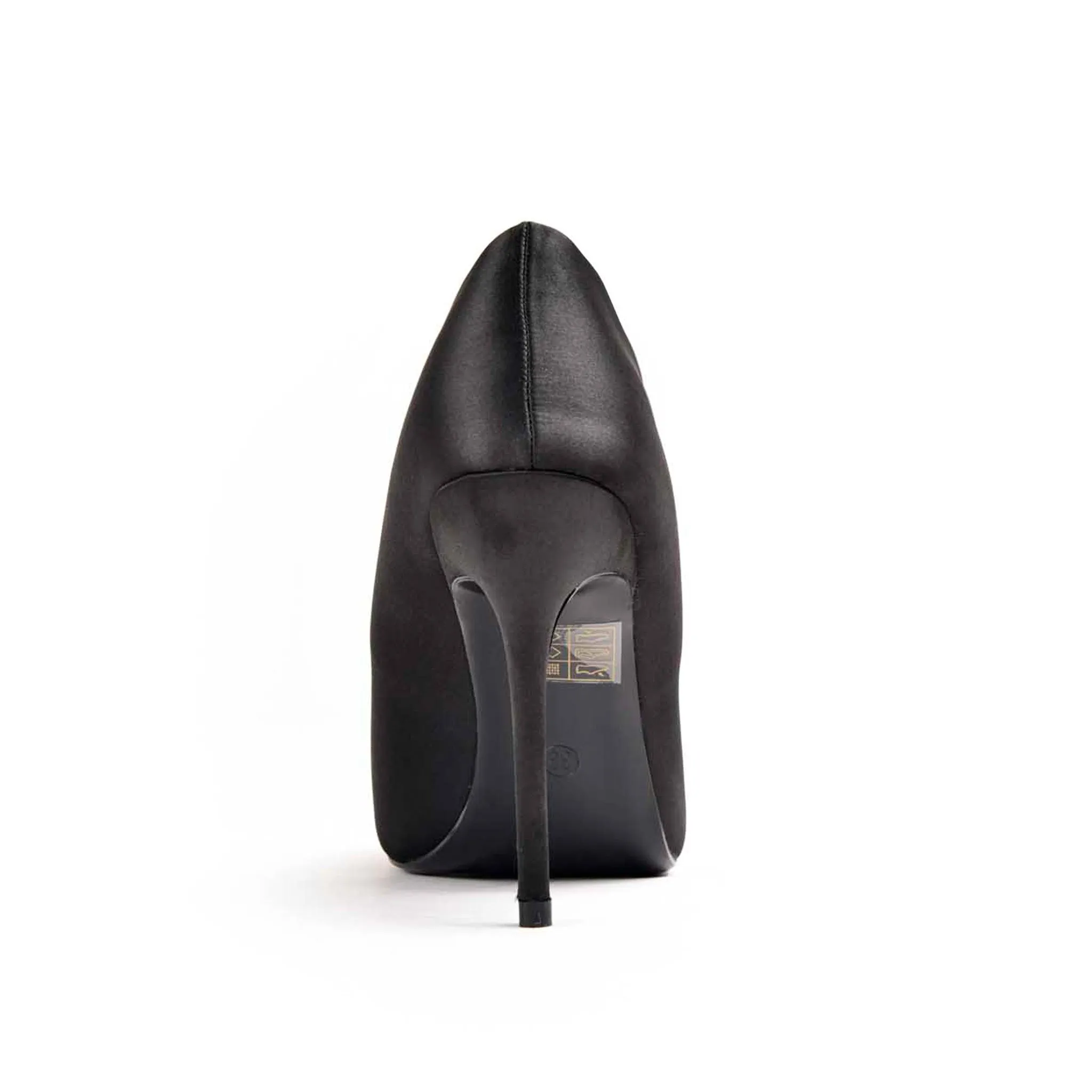 Classic Black Satin High Heel Pumps | 471M-C