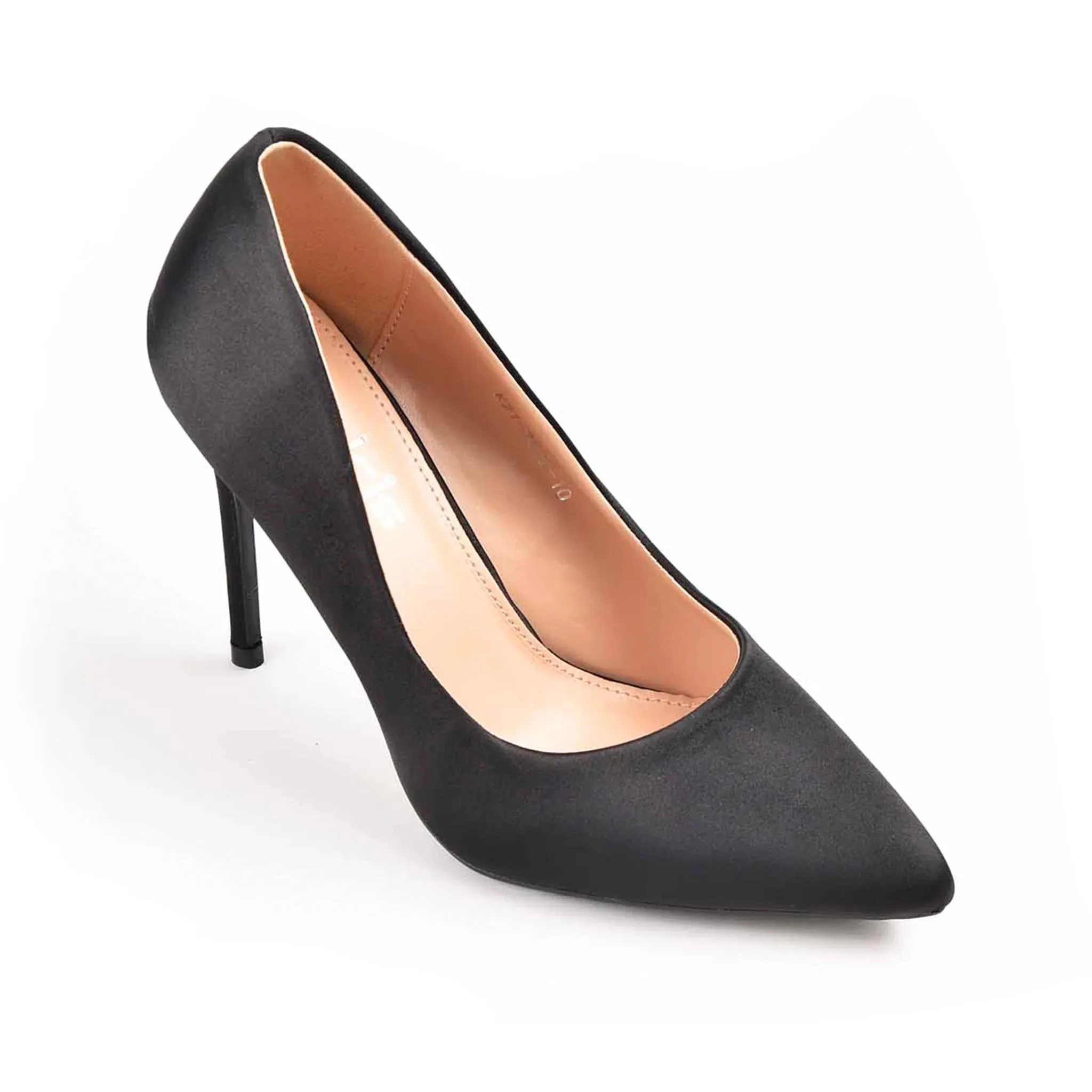 Classic Black Satin High Heel Pumps | 471M-C