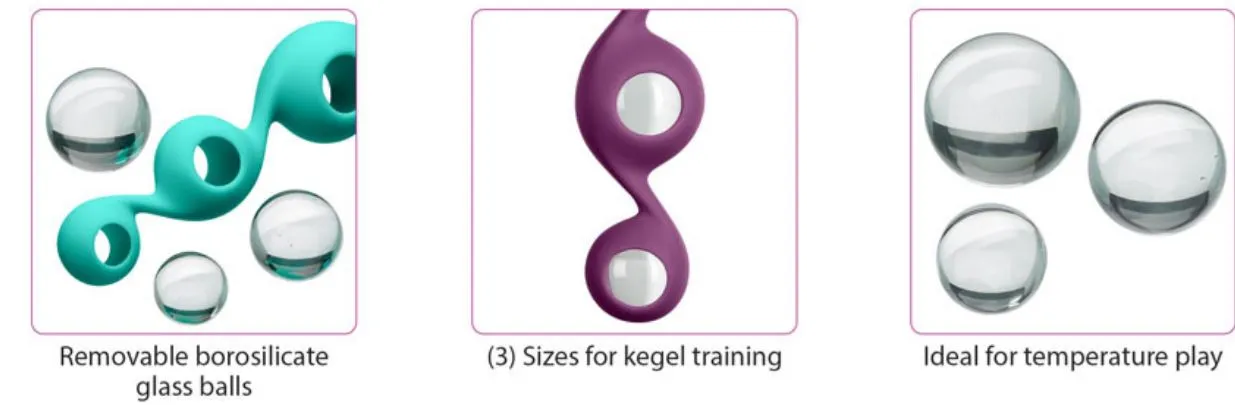 CLOUD 9 HEALTH & WELLNESS BOROSILICATE KEGEL TRAINING SET - PLUM