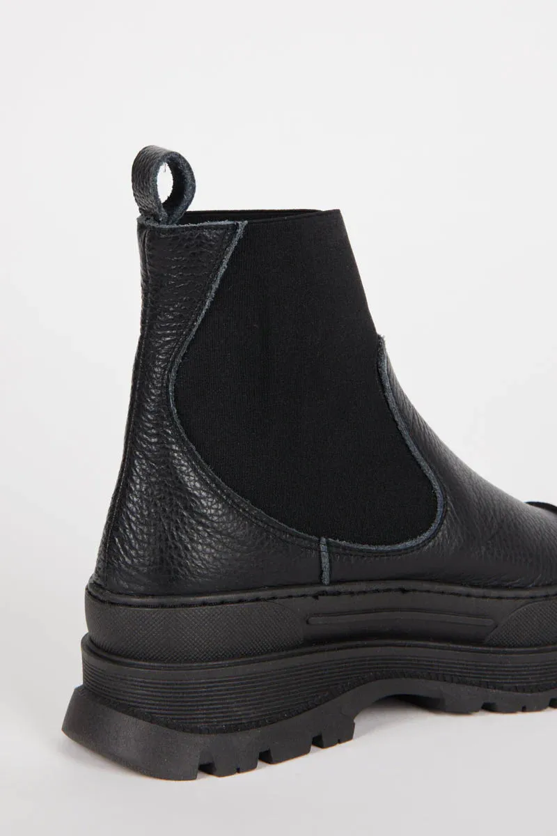 Court Lug Sole Platform Boot - Black