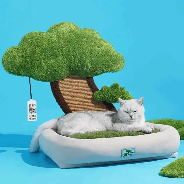 Cozy Pine Bonsai Cat Bed – Comfortable, Multi-Functional, and Nature-Inspired Pet Bed