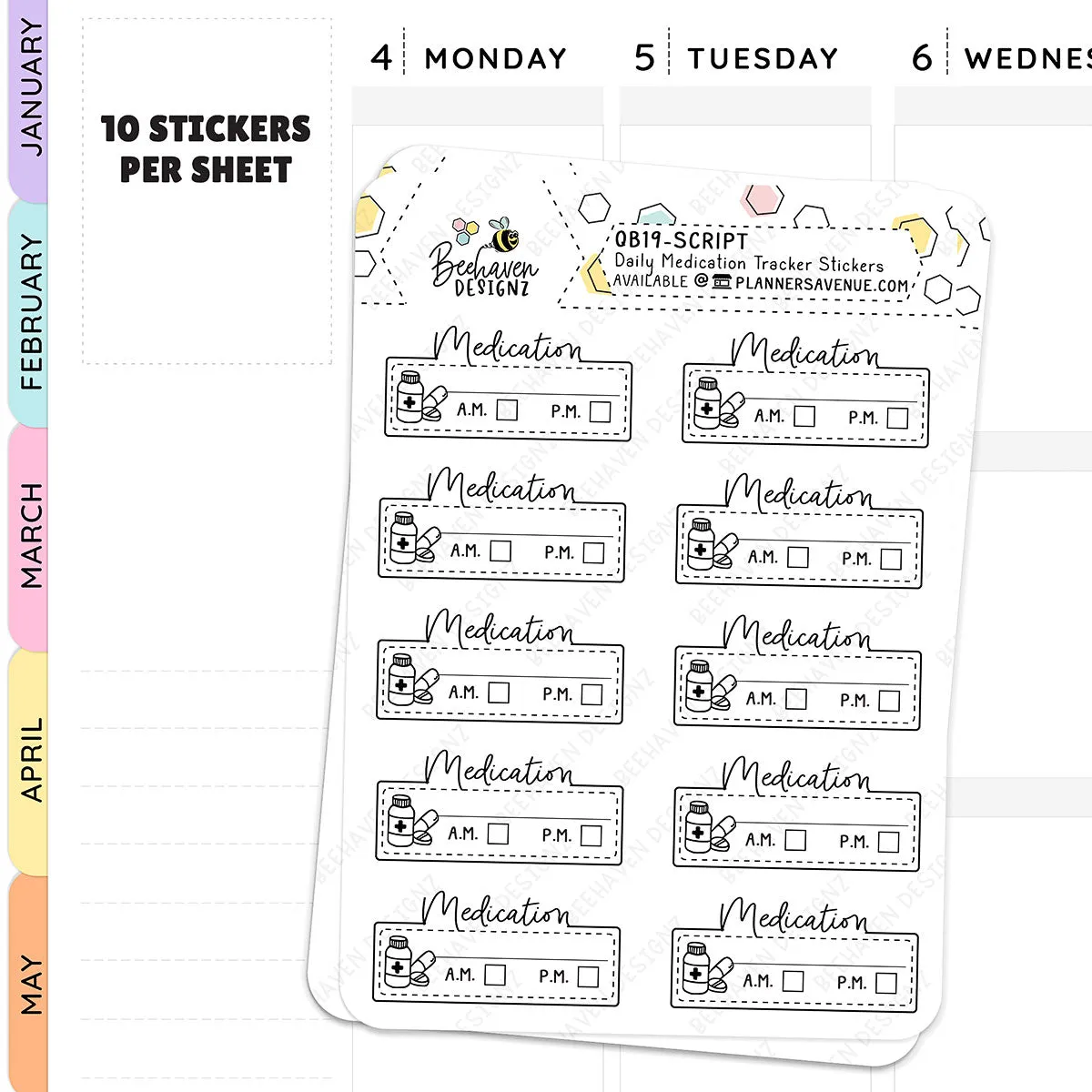 Daily Medication Tracker Planner Stickers