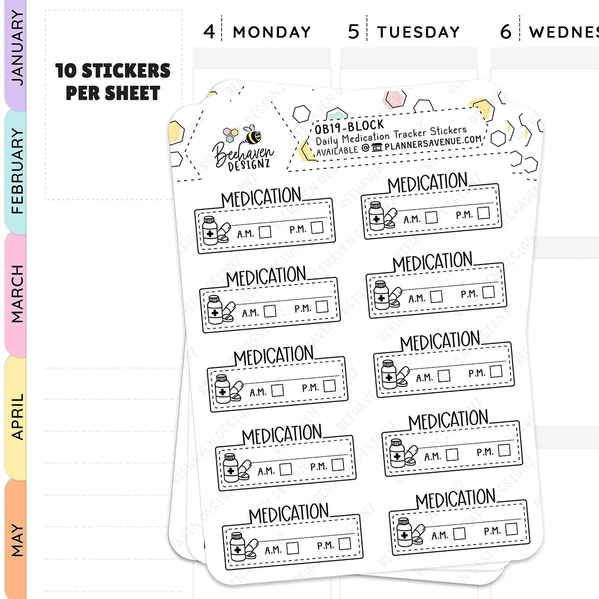 Daily Medication Tracker Planner Stickers