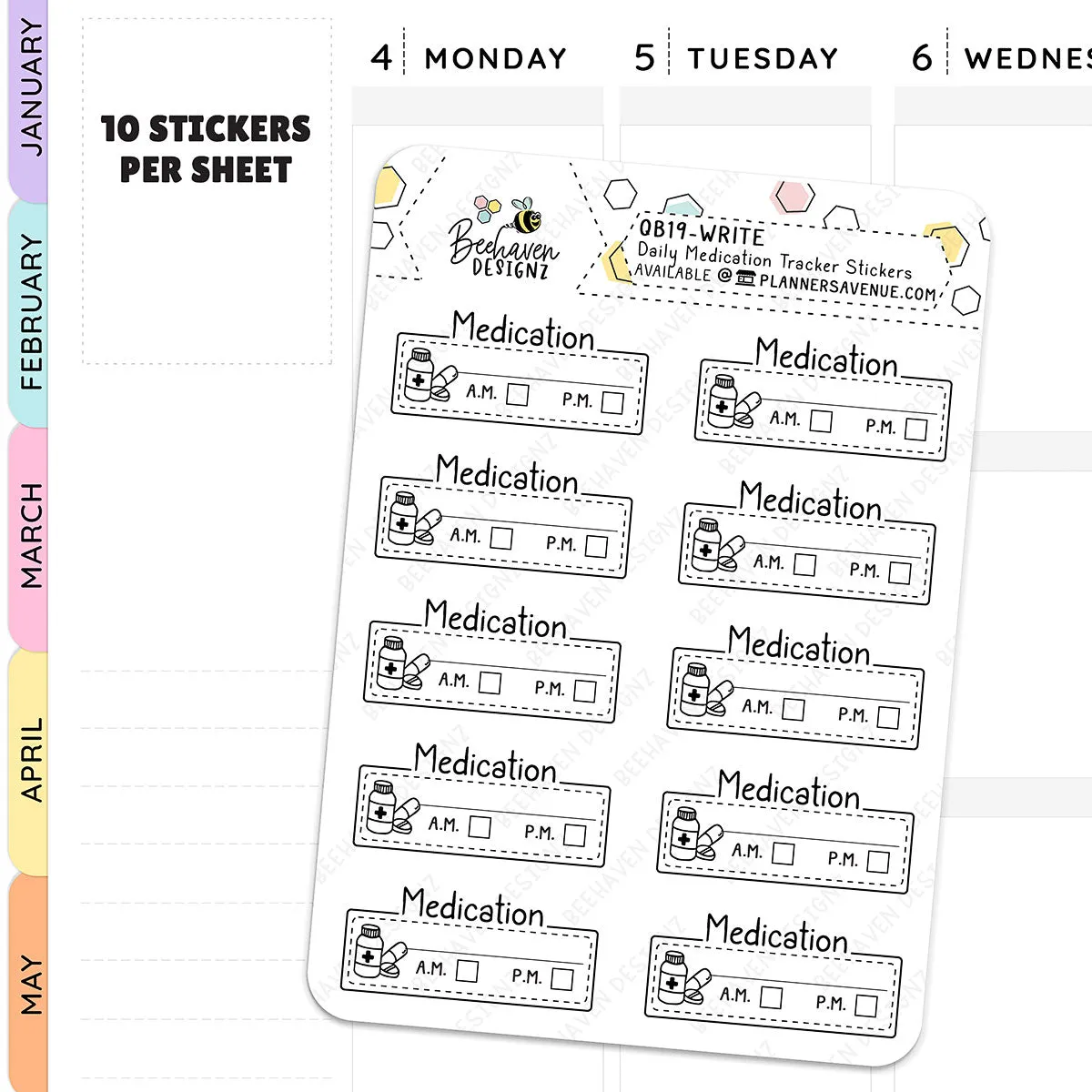 Daily Medication Tracker Planner Stickers