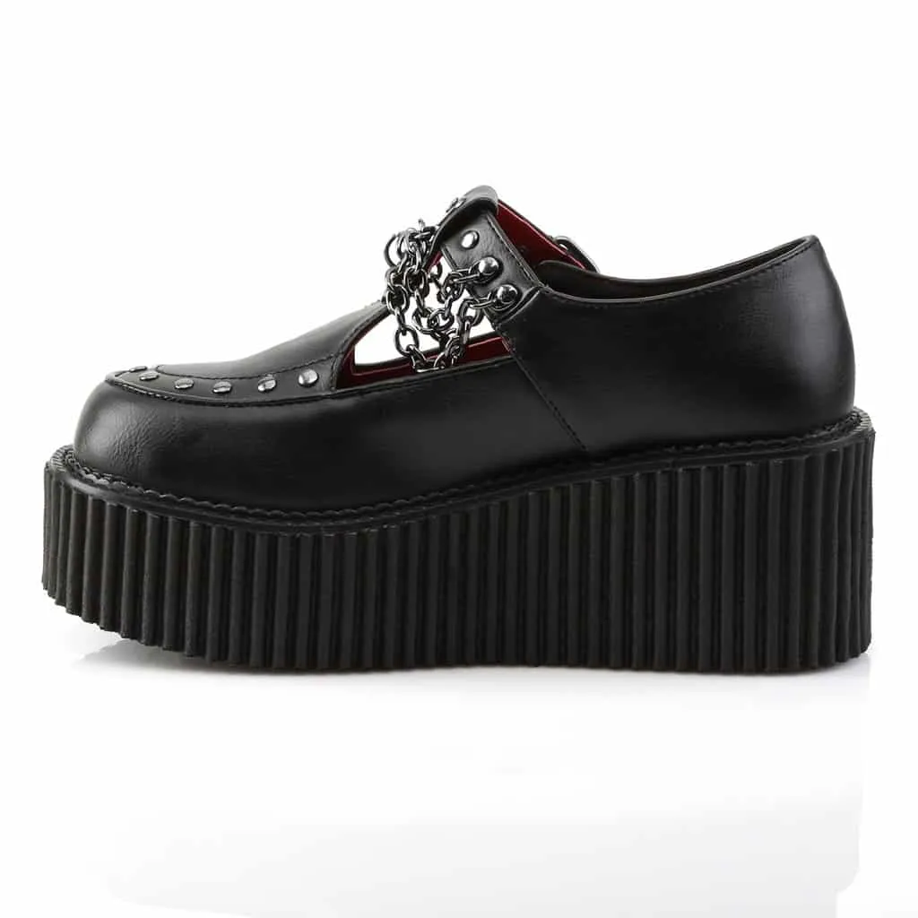 Demonia Platform T-Strap Creeper-215