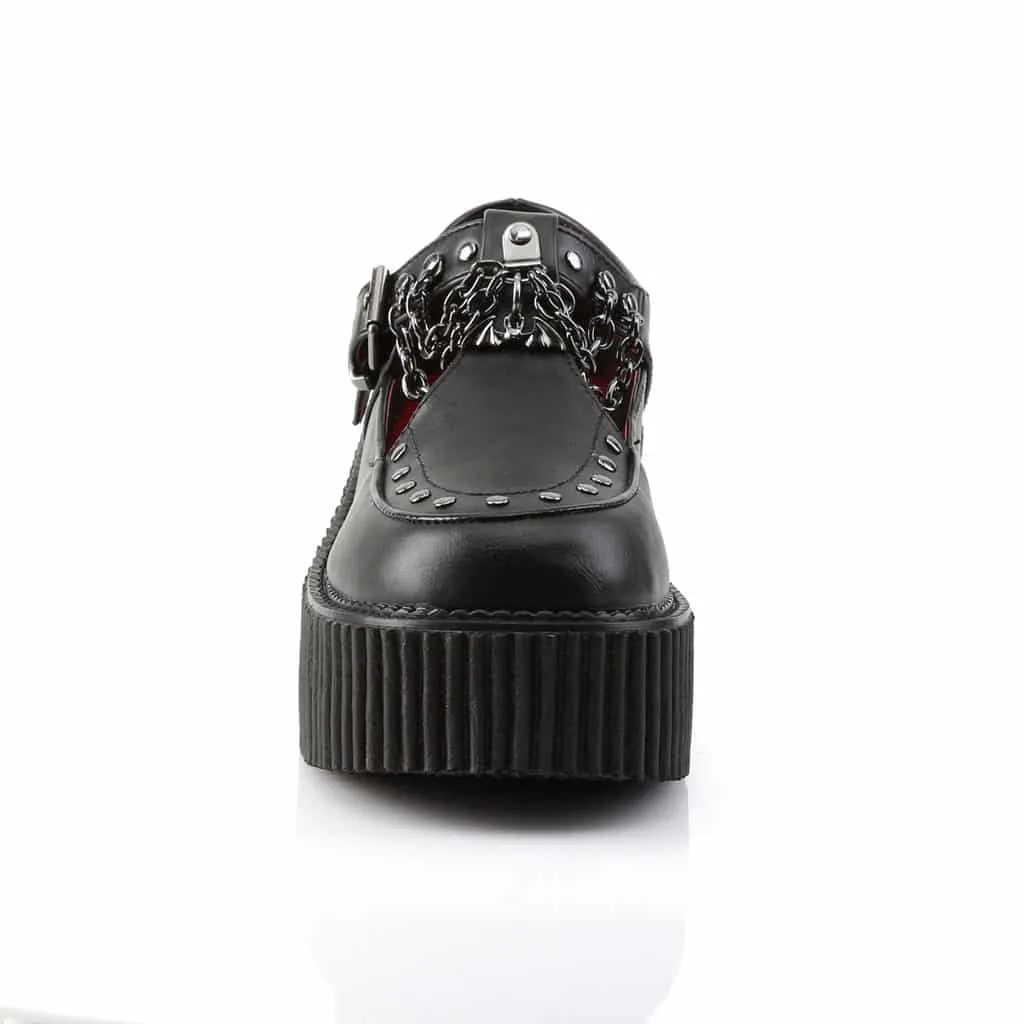 Demonia Platform T-Strap Creeper-215